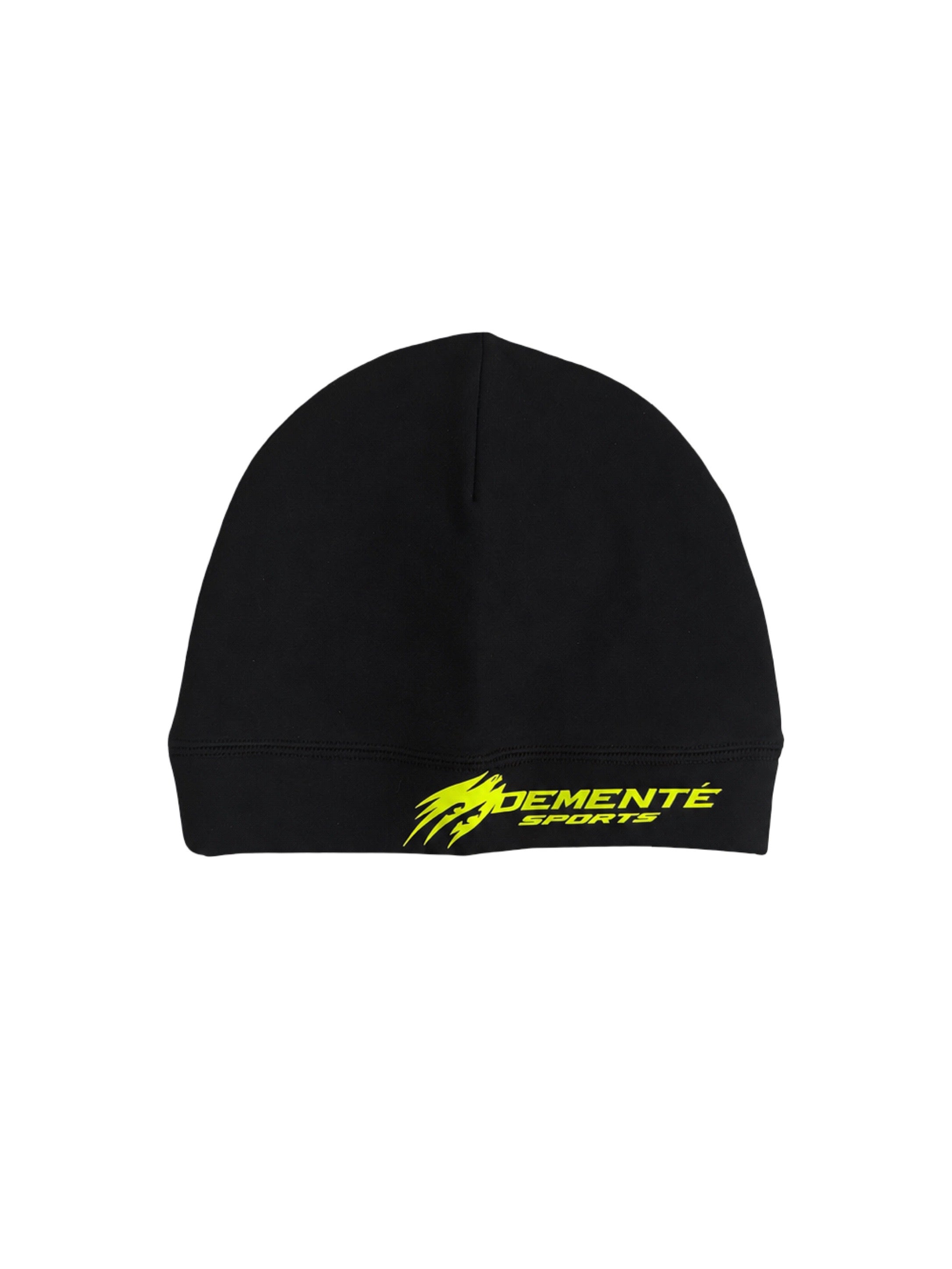 Black & Volt Green Satin Lined Skully