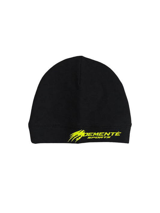 Black & Volt Green Satin Lined Skully